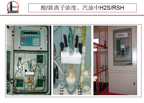 酸/鉄離子濃度、汽油中H2S/RSH